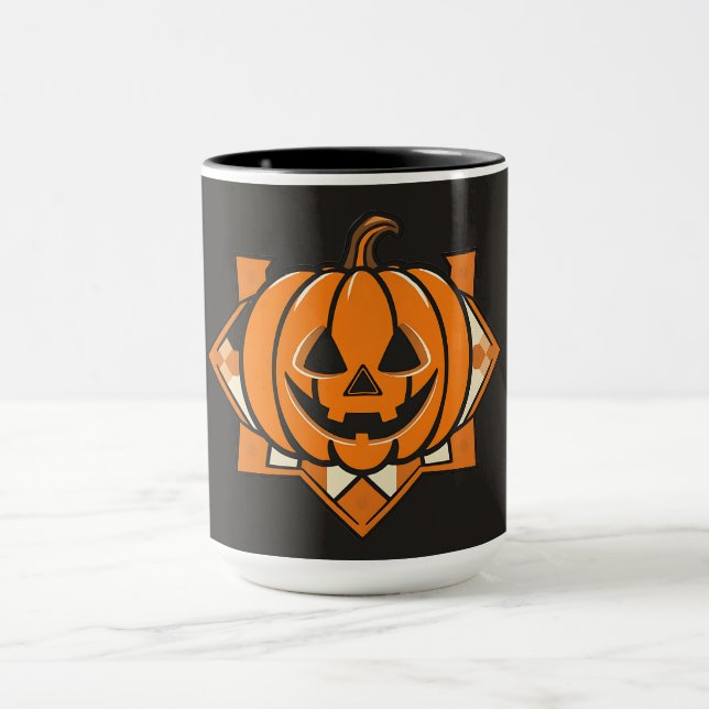 Geometric Jack‑O’‑Lantern Halloween  Mug (Center)