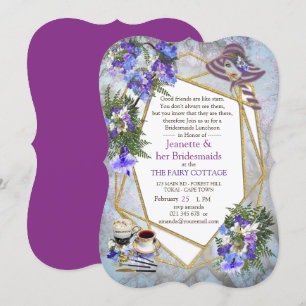 Geometric Jakaranda Flowers Bridemaids Party Invitation