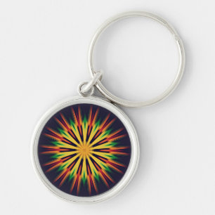 Geometric Kaleidoscope Flower-21855 Key Ring