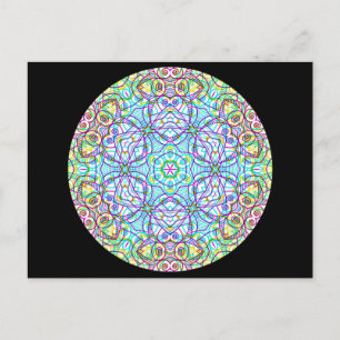 Geometric kaleidoscope Mandala Postcard