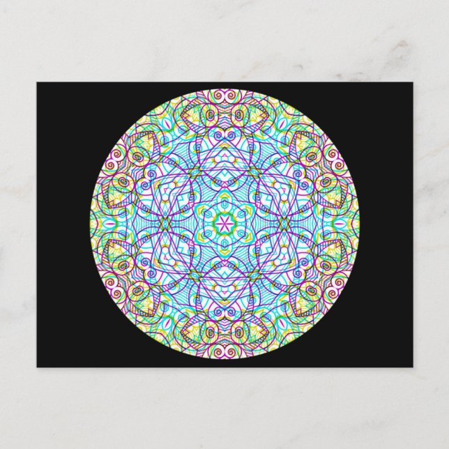 Geometric kaleidoscope Mandala Postcard (Front)
