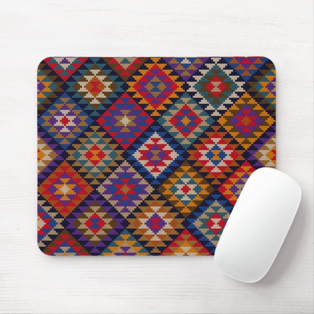 Geometric knitted quilt pattern mouse pad (With Mouse)