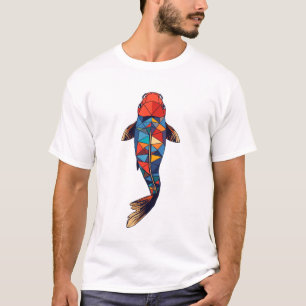 Geometric Koi Fish in Mosaic Style T-Shirt