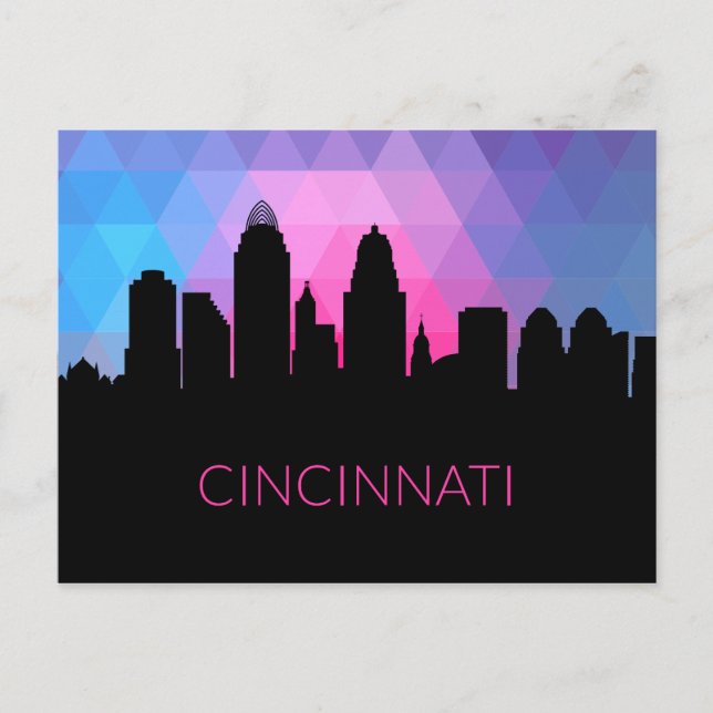 Geometric Landscape City View | Cincinnati, Ohio Postcard (Front)