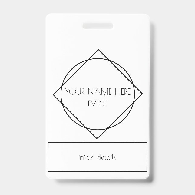 geometric lanyard ID badge (Front)