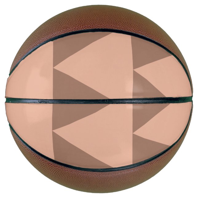 Geometric Large Triangles Mocha Mousse Dusty Pink Basketball (Front)