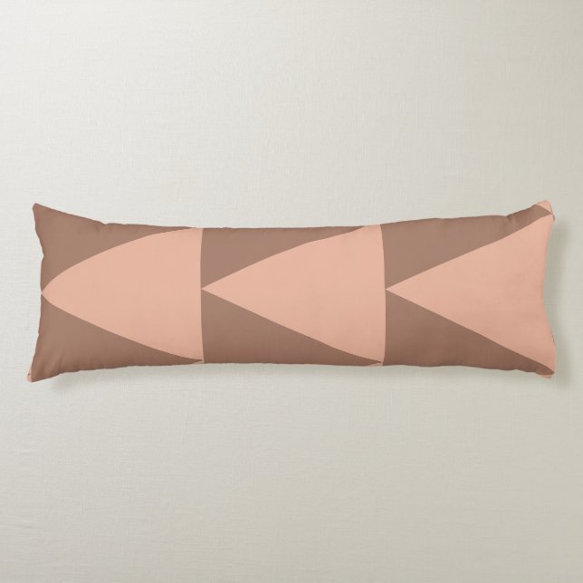 Geometric Large Triangles Mocha Mousse Dusty Pink Body Cushion (Front)