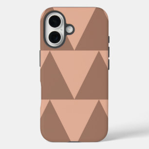 Geometric Large Triangles Mocha Mousse Dusty Pink iPhone 16 Case
