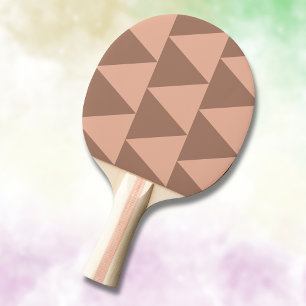 Geometric Large Triangles Mocha Mousse Dusty Pink Ping Pong Paddle
