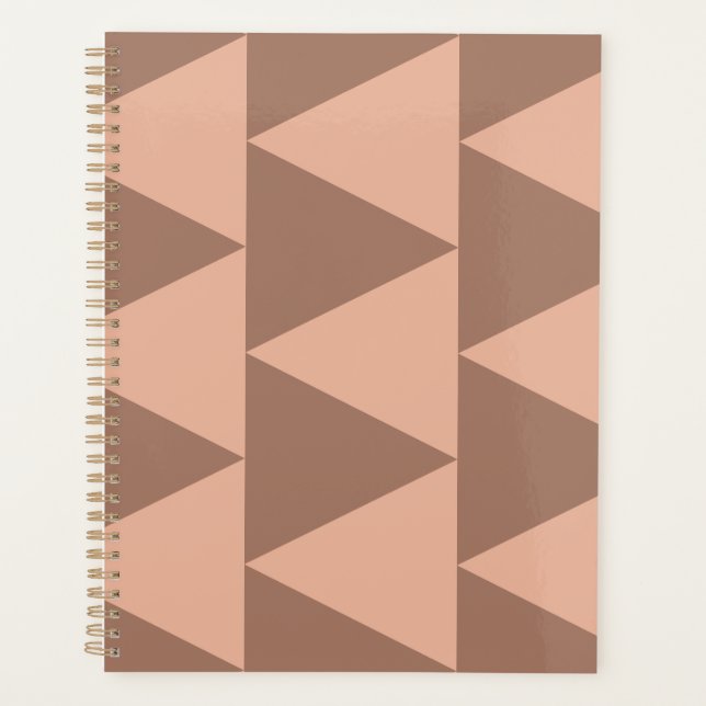 Geometric Large Triangles Mocha Mousse Dusty Pink Planner (Front)