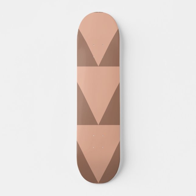 Geometric Large Triangles Mocha Mousse Dusty Pink Skateboard (Front)