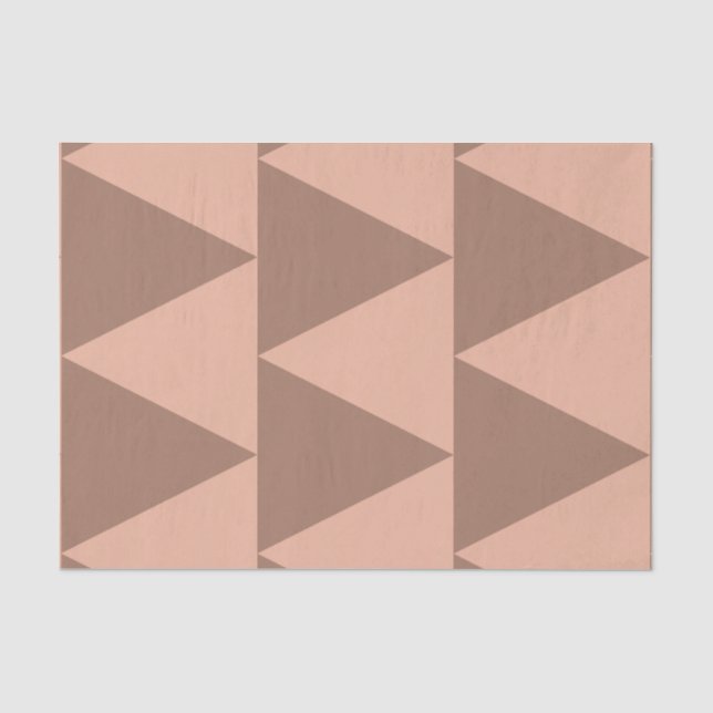 Geometric Large Triangles Mocha Mousse Dusty Pink Tissue Paper (Front)