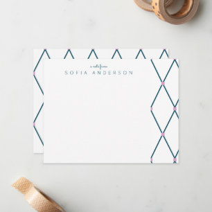 Geometric Lattice Pattern Personalised Note Card