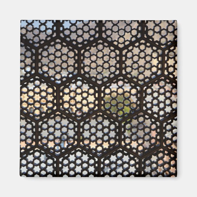 Geometric Lattice window, India Magnet (Front)