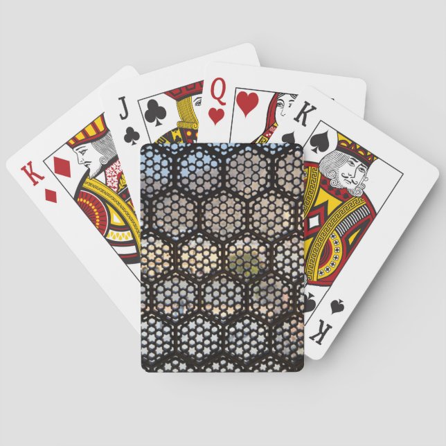 Geometric Lattice window, India Playing Cards (Back)