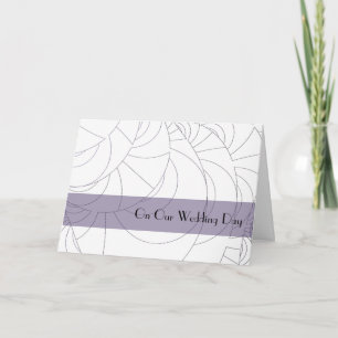 Geometric Lavender Wedding Day Card