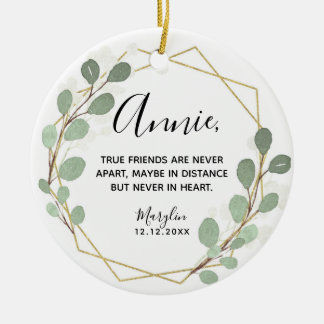 Geometric Leaf Greenery True Friends Ceramic Tree Decoration