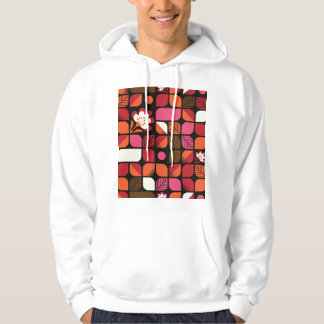 Geometric Leaves Flowers Seamless Pattern Hoodie