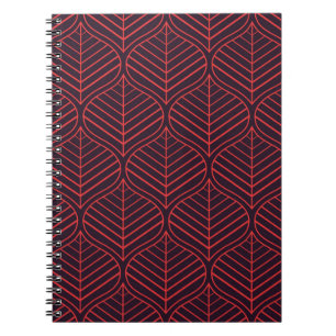 Geometric leaves seamless pattern. Abstract textur Notebook