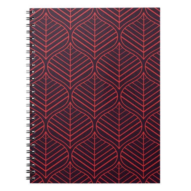 Geometric leaves seamless pattern. Abstract textur Notebook (Front)
