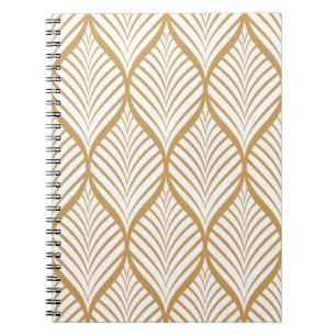 Geometric Leaves Vintage Seamless Illustration Notebook
