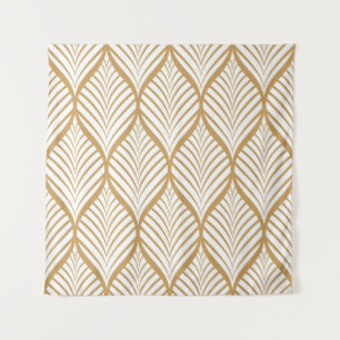 Geometric Leaves Vintage Seamless Illustration Tapestry
