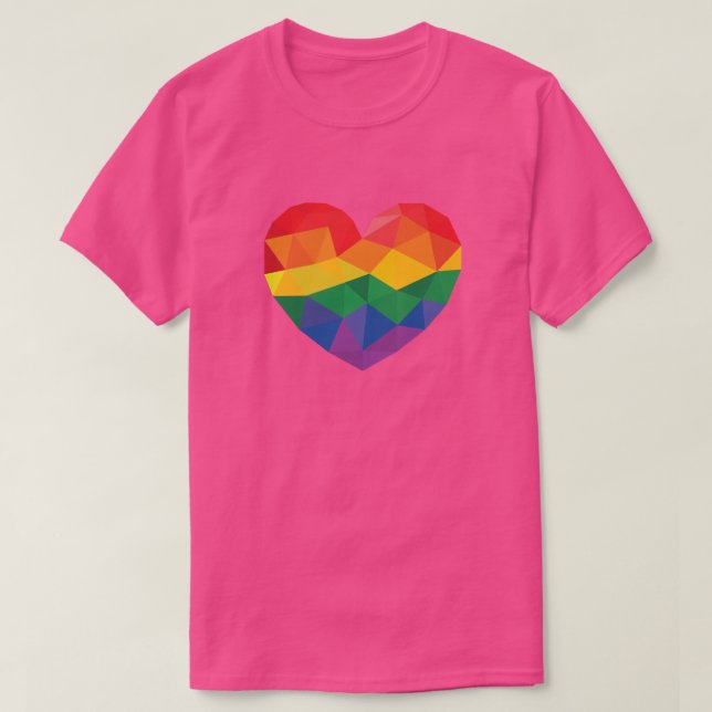 Geometric LGBT Pride Heart T-Shirt (Design Front)