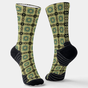 Geometric Light Gold Design Socks