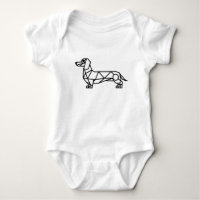 Geometric line art of a dachshund