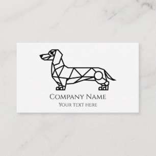 Geometric line art of a dachshund business card