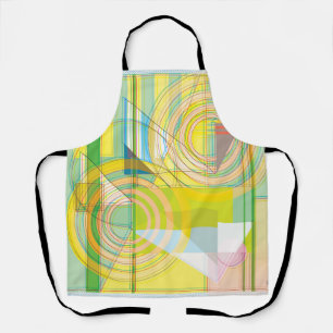 Geometric Line Shapes All-Over Print Apron