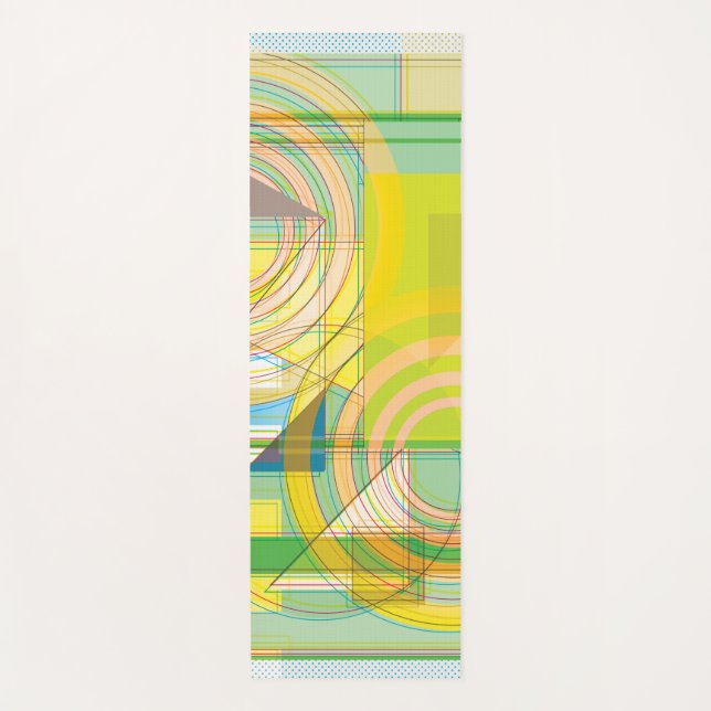 Geometric Line Shapes Yoga Mat (Front)