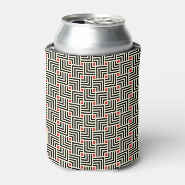 Geometric Lines Pattern Can Cooler (Can Front)