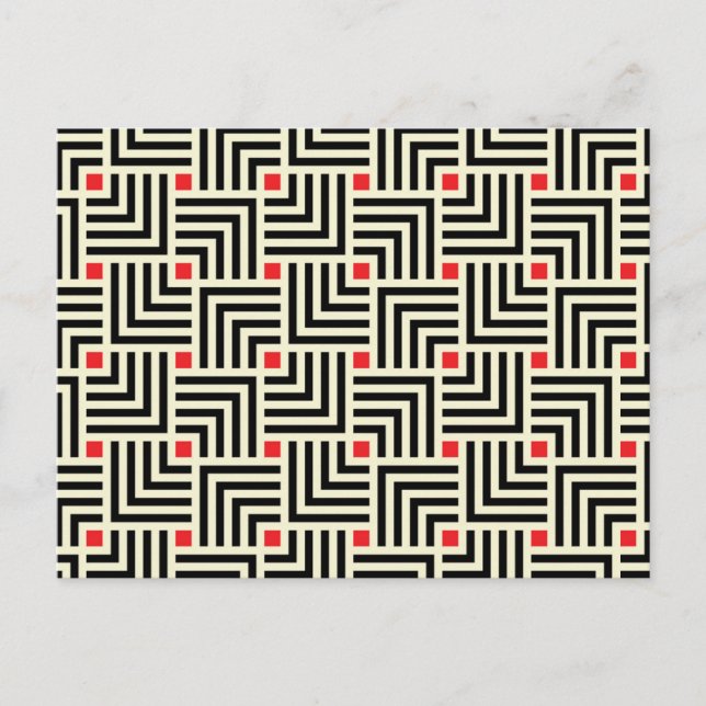 Geometric Lines Pattern Holiday Postcard (Front)