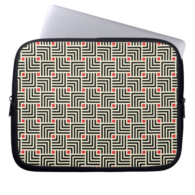 Geometric Lines Pattern Laptop Sleeve (Front)