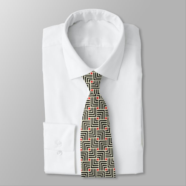 Geometric Lines Pattern Tie (Tied)