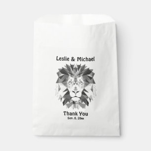 Geometric Lion Black and White Favour Bags