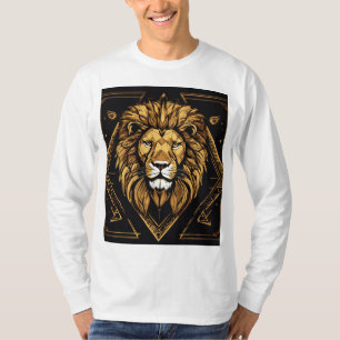 Geometric Lion Halftone T-Shirt: Bold Texture and  T-Shirt