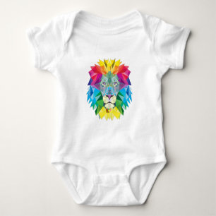 Geometric Lion Head Baby Bodysuit