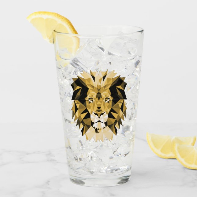 Geometric Lion Head Brown Glass (Front Ice)