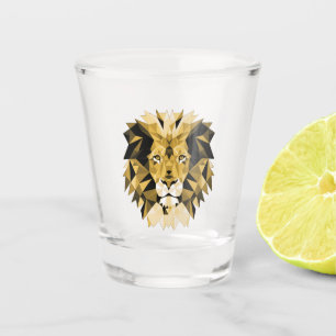 Geometric Lion Head Brown Shot Glass