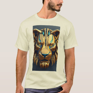Geometric Lion Logo T-Shirt – Bold and Modern 