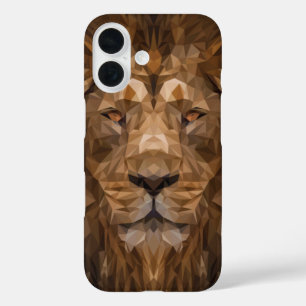 Geometric Lion Portrait iPhone 16 Case