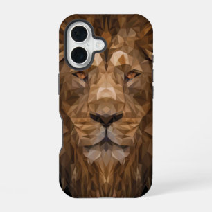 Geometric Lion Portrait iPhone 16 Case