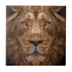 Geometric Lion Portrait Tile