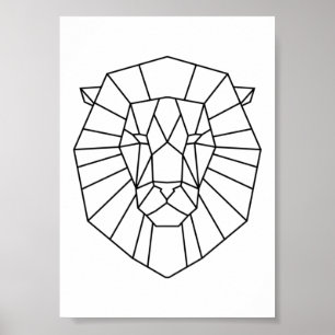 Geometric lion poster