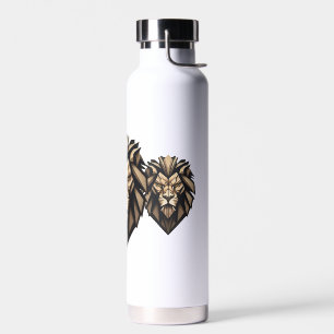 Geometric Lion Sports Team Water Bottle