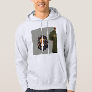 Geometric Lion Streetwear Logo Hoodie Design