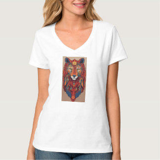 Geometric Lion T-Shirt Design