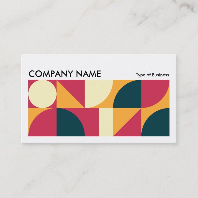Geometric Long Horizontal v01 Business Card (Front)